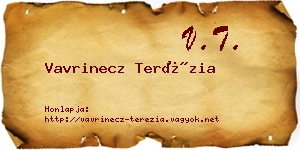 Vavrinecz Terézia névjegykártya